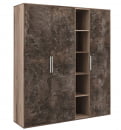 Шкаф высокий 3 створки B-TONE BTN36152442 Вяз Бетон темный_6