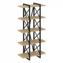 Стеллаж на регулируемых опорах - 5 полок LOFT VR.L-MST.O-5.4V Металл черный Тиквуд светлый_21