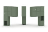 Надставка на стол высокая двухсторонняя + задняя стенка (8 шт.) + распашной фасад (6 шт.) CONCEPT CN.DNV-009 Кобо Белый металл_15