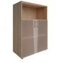 Шкаф книжный средний со стеклом без топа YALTA LT-ST 2.2 Снежная Патина_27