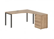 Стол эргономичный с тумбой правый EDIS EUCET 1518 R Дуб Денвер светлый Мокко_40
