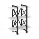 Стеллаж на колесных опорах - 3 полки LOFT  VR.L-MST.K-3.4V Металл белый Дуб Аттик_1