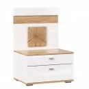 Тумба прикроватная с декоративным щитом Фиджи 014 Дуб Золотой Белый_0