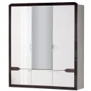 Шкаф для платья и белья 3-х дверный Ронда №310 Венге Белый глянец_1