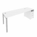 Рабочая станция с опорной тумбой Metal System Б.РС-СТП -1.5 Белый/Серый_13