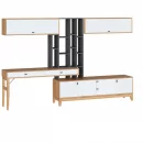 Тумба ТВ комбинированная Бари ЛД 698.070.000 Дуб Золотой Оникс серый Белый_2