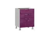 Тумба кухонная 600 с 3 ящиками (4) Анастасия ЛД 030.102.000 М Ежевика_16