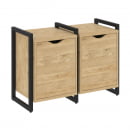 Тумба на регулируемых опорах наборная. Вариант №2 LOFT VR.L-TN-2.O Металл черный Тиквуд светлый_6