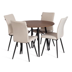 Стул обеденный Monte Carlo TREND, велюр, молочный/черный, 4, 49х51х93 см