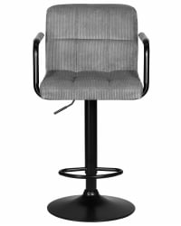 Стул барный DOBRIN KRUGER ARM BLACK (серый вельвет (LAR-E2041-25))