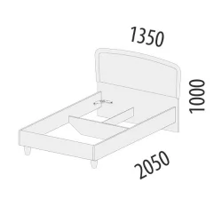Кровать 120*200 Катрин 92.03 Дуб венге Белый песок Санчо крем