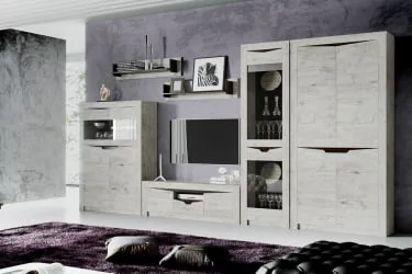 Шкаф двухдверный со стеклом Соренто 12 Дуб бонифаций