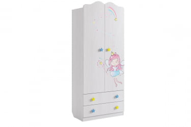 Шкаф комбинированный (с ящ. 2-створчатый) Чудо MDW-01 Белый рамух