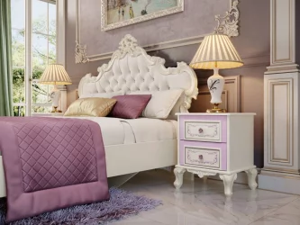 Комплект мебели для спальни Маркиза №1 Алебастр Шампань