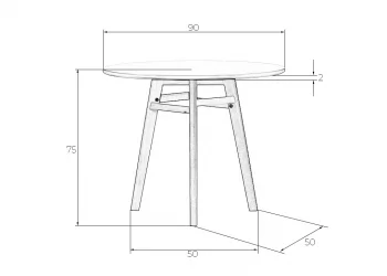 Маленький обеденный стол DOBRIN ALBERT 90 Белый