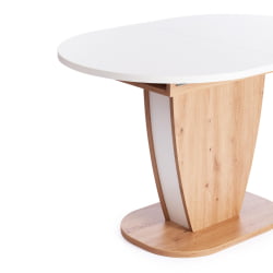 Стол обеденный SATURN ЛДСП, 120-160x80x75,5 см, Дуб Артисан/Белый