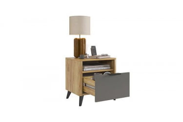 Тумба прикроватная Адам MSA-01 дуб крафт золотой/графит