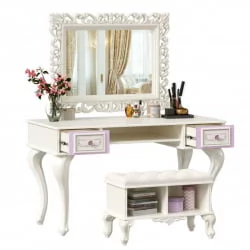 Стол письменный с банкеткой Маркиза 02 Алебастр Шампань