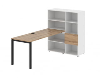 Рабочая станция EDIS EURST 1117 Дуб Денвер светлый Черный Белый