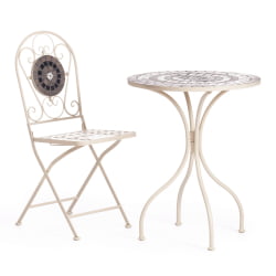 Стол Secret de Maison ROMEO (mod. PL08-7451RV) металл, 60*72см, белый/плитка калейдоскоп
