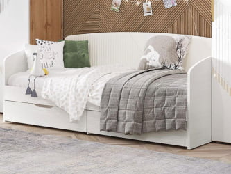 Односпальная кровать Монако 903.05 Белый шпон/Даллас Айвори