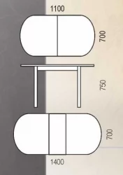 Стол обеденный Раздвижной ЕВРО мет.напр. 1 кат. 8513 кожа шок Ноги венге ЛДСП венге