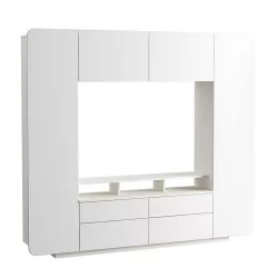 Шкаф комбинированный Румба 03.272 Белый Белый глянец