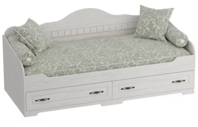 Кровать с ящиками Прованс №8 Бодега белая Патина премиум
