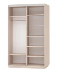 Белый шкаф-купе с зеркалом Экспресс Дуо Экспенс 1400х2400h Белый снег