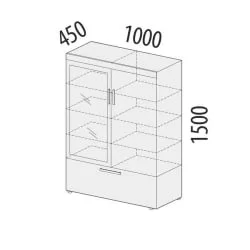 Шкаф-витрина двухдверный (лев/прав) Тиффани 600.09