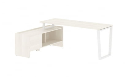 Стол с тумбой EDIS EVCT 19614 Ясень Траун Белый