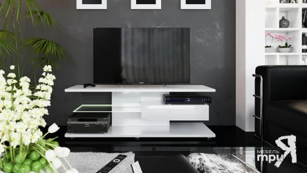 Тумба ТВ тип 1 Diamond Белый глянец