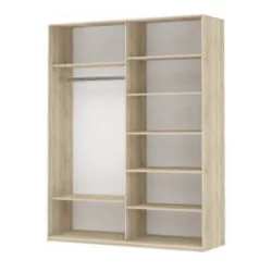 Шкаф-купе двухдверный Прайм 1600 ДСП/Белое стекло Дуб сонома