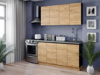 Тумба кухонная 400 Шервуд ЛД 281.020.000.002 Черная Дуб золотой