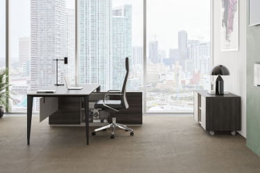 Комплект мебели для кабинета руководителя Atlas №07 Бренсон Трюфель Серый камень Антрацит