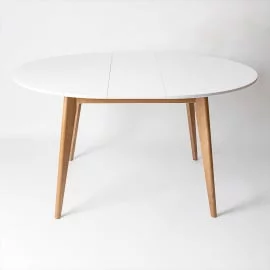 Стол обеденный Орион Plus 100x100 Морилка Дуб натуральный Эмаль белая