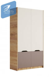 Шкаф RICH ШК-002 Миндаль/Глиняный серый/дуб крафт золотой