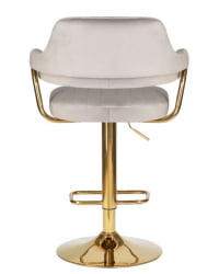 Стул барный ДОБРИН CХАРЛЙ ГОЛД (серый велюр (МДЖ9-75)) 2 шт / DOBRIN CHARLY GOLD (MJ9-75))