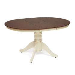 Стол обеденный раскладной Cairo / Каир (CT4260) дерево гевея, 100(133)х100х75см, Античный белый/Темный Дуб