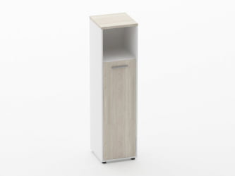 Шкаф 3 узкий закрытый с нишей Deka 10.16.13Л Дуб Сантана светлый/Белый