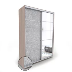 Бежевый шкаф-купе Акцент-Квадро КЛ 1200х600 Шимо светлый/хром