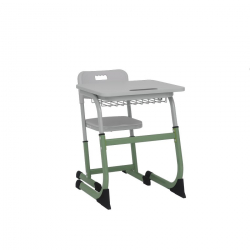 Парта одноместная регулируемая по высоте СМАРТЙ 600х500 (рост 3-5) Зеленый/Серый / SMARTY