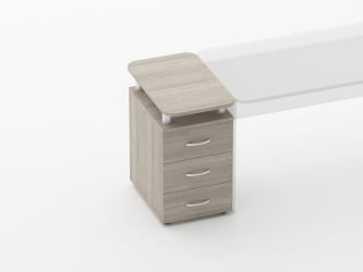 Тумба приставная на 3 ящика с проставками Glassy 3.10.16 Дуб сантана светлый