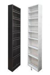 Поворотный шкаф в белом глянцевом стекле Драйв Шелф (правый) Венге