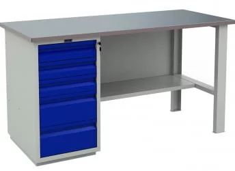 Верстак ВТ160.ВД5/Ф1.000 Серо-синий / WT160.WD5/F1.000