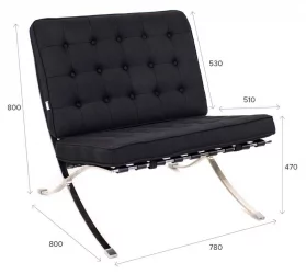 Диван одноместный Everprof Barcelona - 1 экокожа Черный