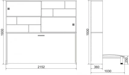 Односпальная кровать с подъемным механизмом Смарт 3 с полками Венге