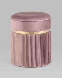 Пуф Миранда с ящиком велюр Розовый