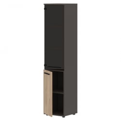Шкаф-колонка комбинированная левая EDIS EHCS 42.2 L Дуб Денвер светлый Черный Мокко