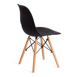 Стул CINDY (EAMES) (mod. 1801) дерево бук/металл/сиденье пластик, 45x51x82 см, Black (черный)